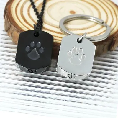 Pet Paw Print Stainless Steel Cremation Pendant