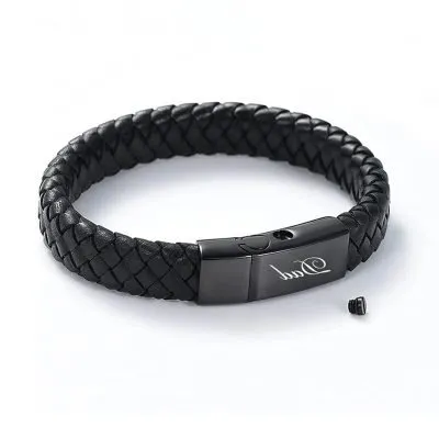 Stainless Steel + Leather Bracelet