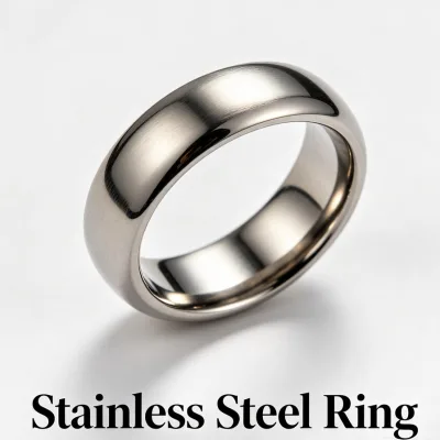 Custom Brushed or glossy Stainless Steel Comfort Fit Ring