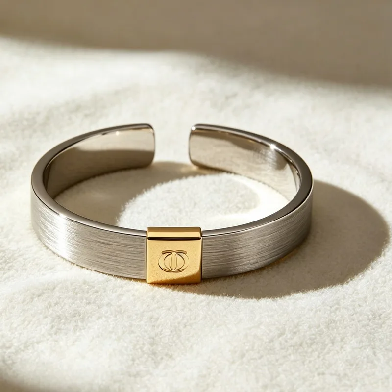 260601-3-Custom-Two-Tone-Stainless-Steel-Logo-Bangle-Bracelet (4)