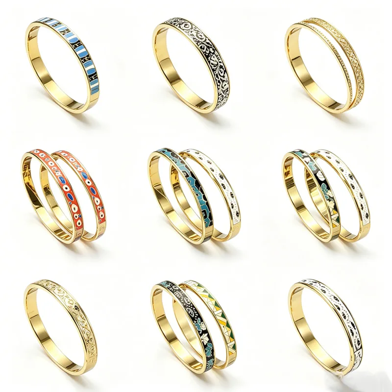 260611-Custom-Gold-Plated-Enamel-Crystal-Stainless-Steel-Bangles (3)